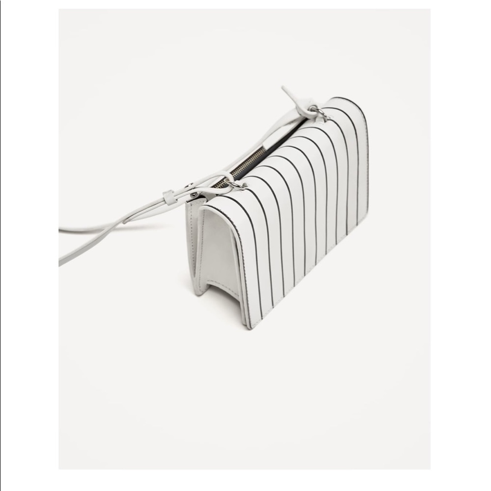 Zara-CONTRASTING STRIPES LEATHER CROSSBODY BAG 🤡 - Picture 3 of 7